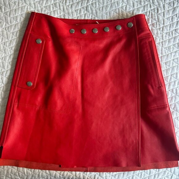 Acne Studios Red Leather Mini Skirt – EU 36 / US 4 Luxury statement piece from A - Picture 1 of 6